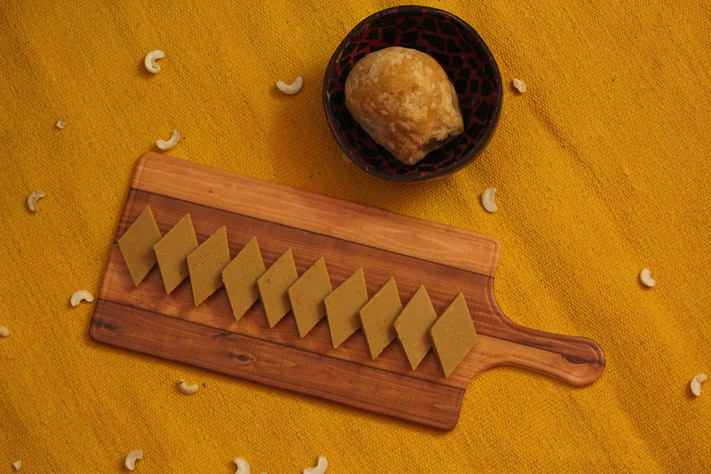 Vegan Jaggery Kaju Kathli